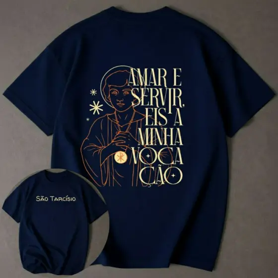 Camiseta Blusa Camisa Unissex São Tarcísio Coroinha Católica Cristã Religiosa Igreja Fé