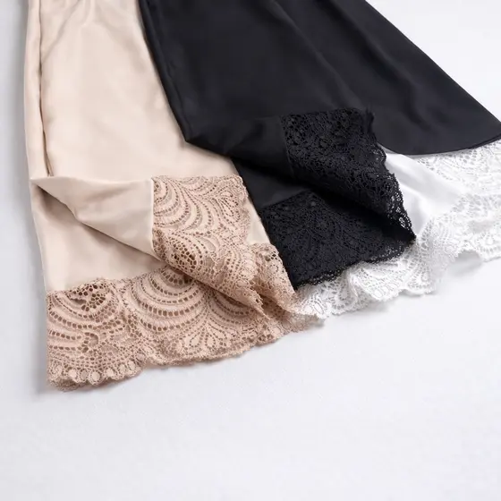 Saia Anágua Senhora Saiote Segunda Pele Vestido Bege Justa Barra Com Renda Longa Evangélico Combinação