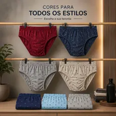 KIT CUECAS ADULTO ESTAMPADAS 100% ALGODÃO SLEEP GAMES