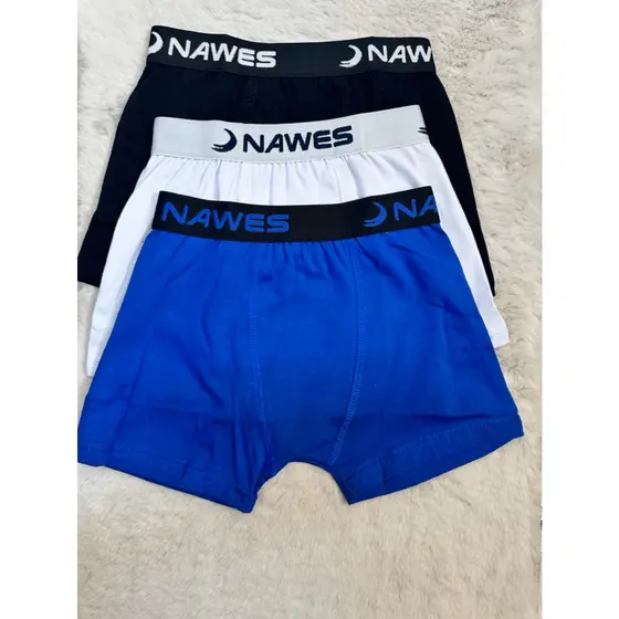 Kit 3 Cueca Boxer Infantil Juvenil Algodão Cotton 5 a 14 Anos Sortidas - Nawes Conforto e Qualidade