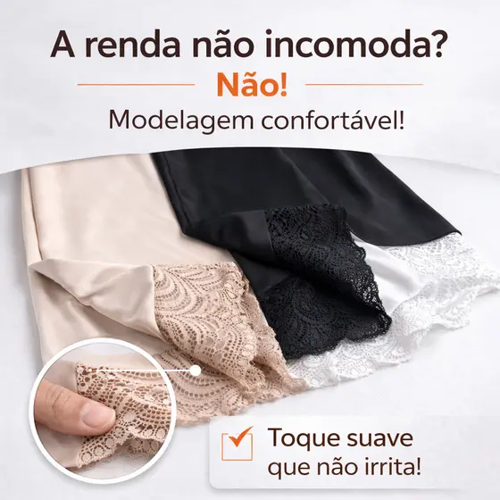 Anagua Saia Saiote Feminino Renda Moda Senhora Segunda Pele Combinacão