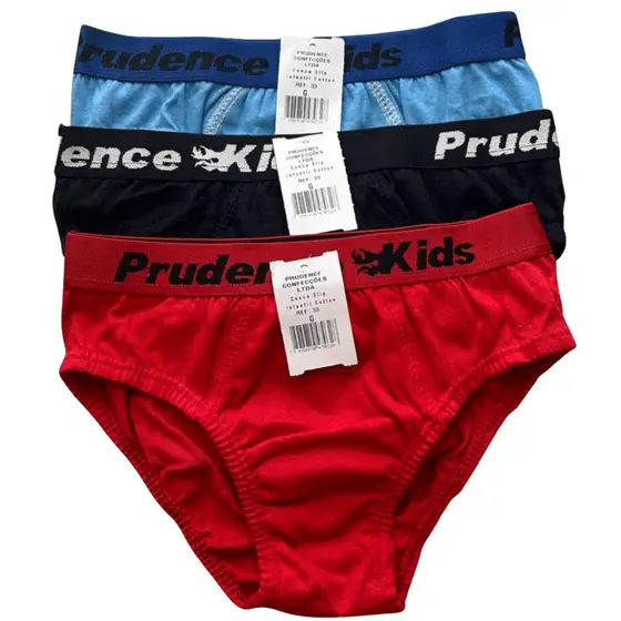 Kit Cuecas Algodão Slip Infanto Juvenil Cós Exposto PRUDENCE