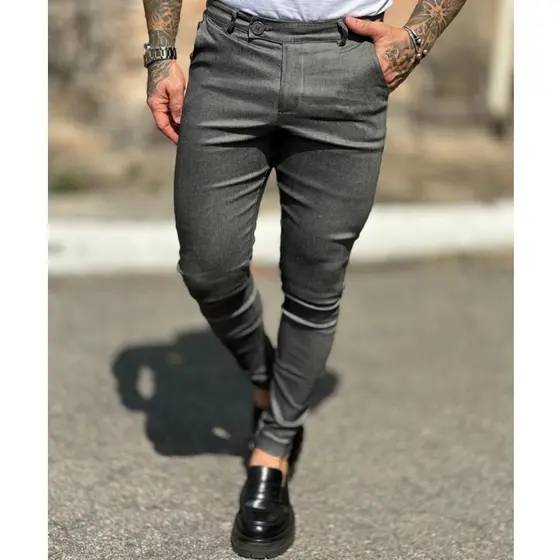 Calça Masculina Alfaiataria Skinny Bengaline Elastano Esporte Fino Estilo Social Escritorio Casamento