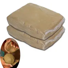 Kit 2 Pacotes Argila Natural Para Modelar / Argila Escolar 800 gr  Cada - Para Artesanato Uso Em Geral Moldar Enfeite