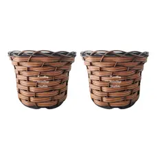 Vaso Trançado Marrom PT11 Horta Planta Casa Jardim Mudas
