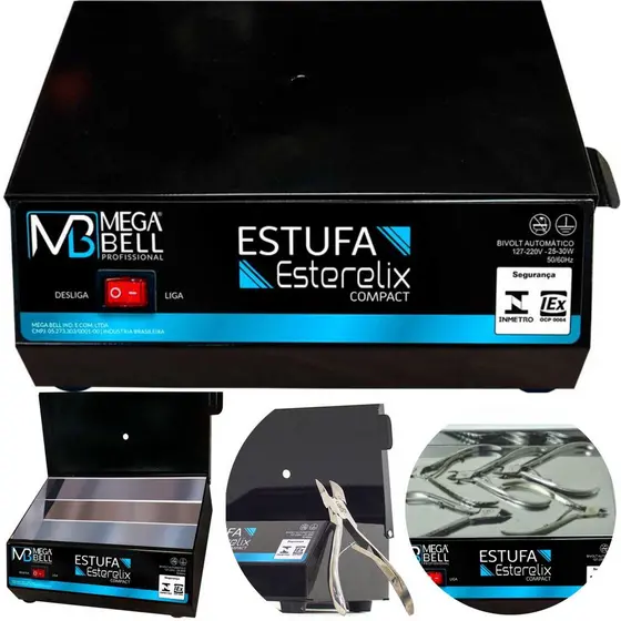 Estufa Manicure Forninho Esterilizador Alicate Mega Bell