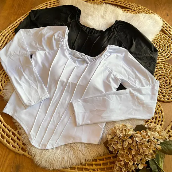 Blusa cropped feminino manga longa plus GG suplex 46 a 50 morcego