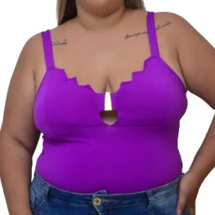 Blusa feminina 44 a 48 plus size de alça suplex de alcinha curve