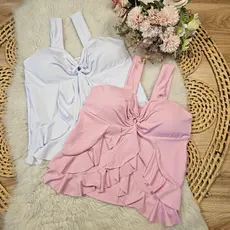 Blusa GG/G1 44 a 52  cropped feminina plus suplex babados