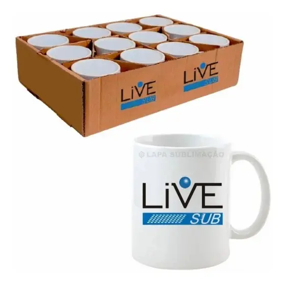 6/12/18/24 Canecas Branca Live AAA Para Sublimação Porcelana