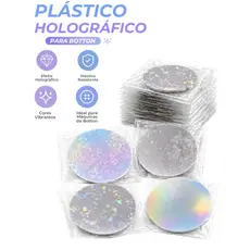 100 Folhas Película Acetato Holográfico Transparente para Botton
