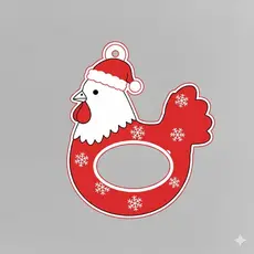 Enfeite natalino de galinha personalizado