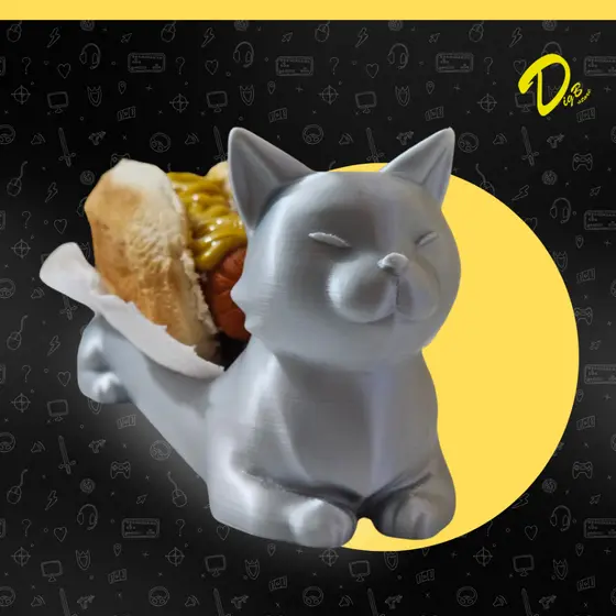 Suporte para Cachorro-Quente Hot Dog em Formato de Gato Presente