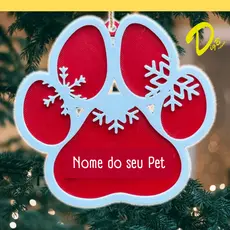 Enfeite de Árvore de Natal Pet Cachorro Nome Personalizado Ornamento Festas Várias Cores