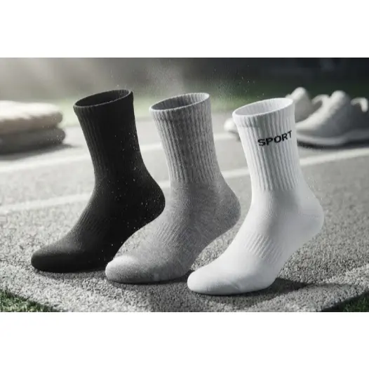 Kit 3 Pares de Meia em Algodão Masculina Cano Alto SPORT