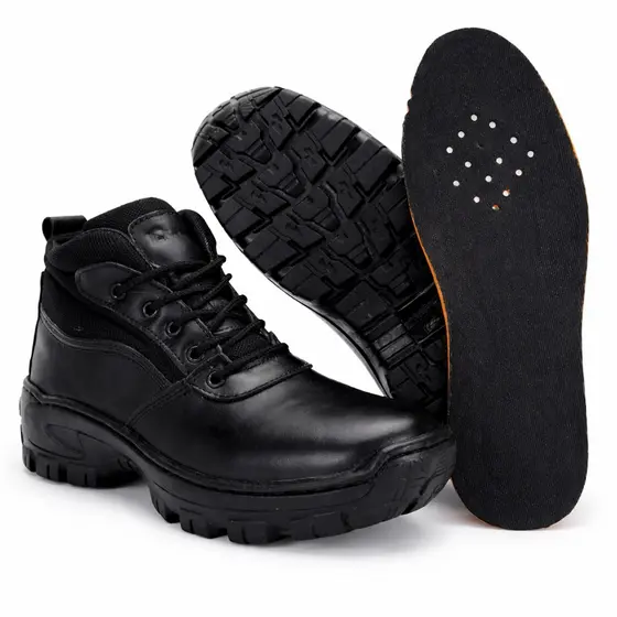 Bota Botina de Segurança em Couro Legítimo com Bico de PVC  Ideal para Trabalho Pesado Resistente