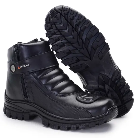 Bota Motociclista Masculina Resistente com Zíper Lateral e Solado Antiderrapante Hornet