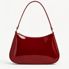 Bolsa Feminina Brilhante Baguete Ombro De Verniz Lisa Luxuosa