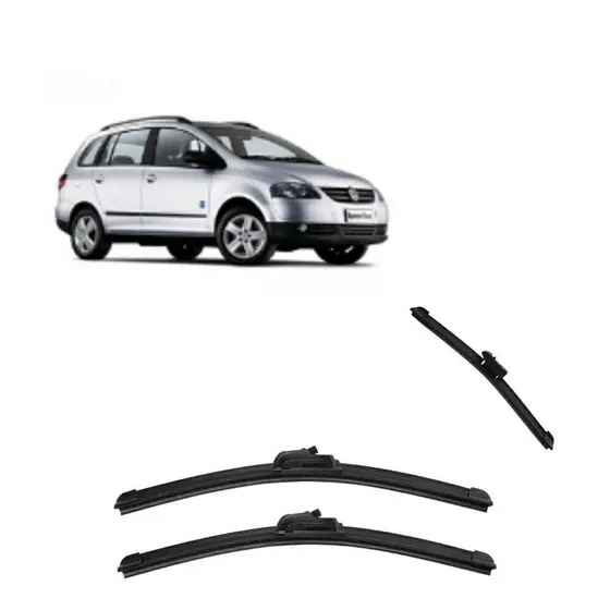 Kit 3 Palhetas Limpador Parabrisa VW SPACEFOX 2006 a 2011 Dianteiras + Traseira