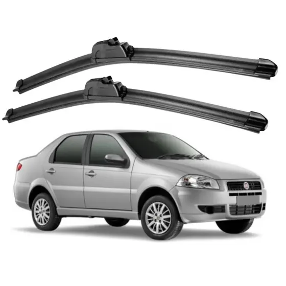 Jogo de Palhetas Limpador de Parabrisa FIAT SIENA 1997 A 2018 Encaixe Gancho