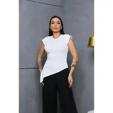 Blusa Ribana com Fenda Lateral Assimétrica
