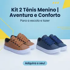 Kit 2 Pares Tênis Infantil Menino Escolar Ultra Confortável Solado Antiderrapante Frete Grátis