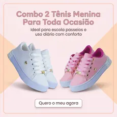 Kit 2 Pares Tenis Casual Menina Menina Infantil Escolar Confortavel Leve