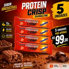 Protein Crisp Ovomaltine Snack Proteíco Barra De Proteína Whey Bar | Kit com 5 unidades