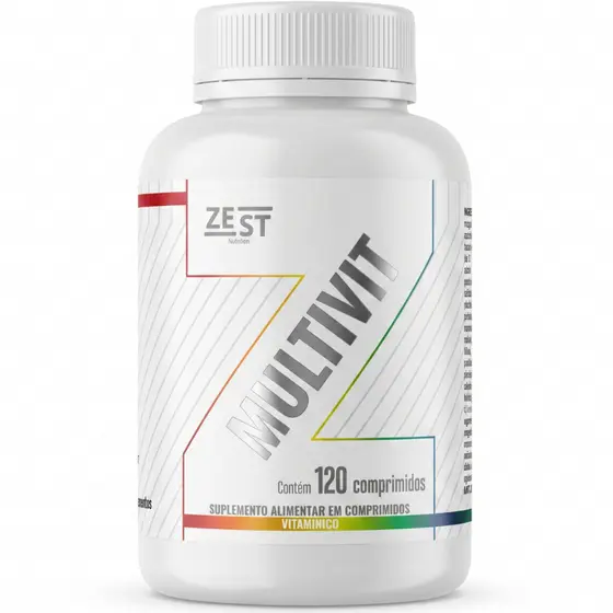 Multivitamínico Zest Nutrition Multivit 120 Comprimidos - 22 Vitaminas e Minerais A-Z Premium