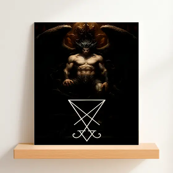 QUADRO DECORATIVO PLACA MDF-LUCIFER COM SEU PONTO SIGILO ENVIO IMEDIATO