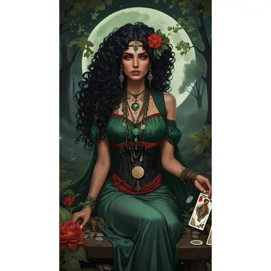 QUADRO DECORATIVO PLACA MDF- CIGANA ESMERALDA SEGURANDO A CARTA