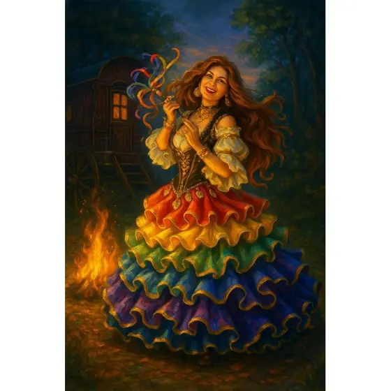 QUADRO DECORATIVO PLACA MDF-POMBAGIRA CIGANA SETE SAIAS