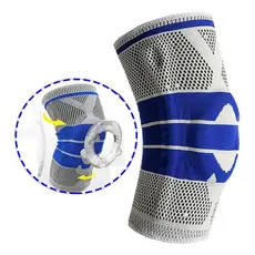 Joelheira Articulada Ortopedica Compressão Silicone Gg Cinza