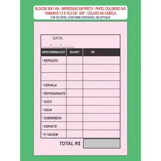 20 Blocos 50x1 De Comanda Mod Data S/n Pap Colorido