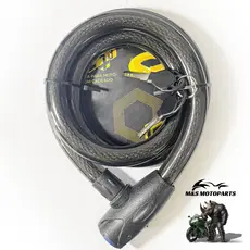 Trava Cabo De Aço Cadeado Segurança Bike Moto Com Chave Espiral Anti-Roubo 24MM X 1500 MM