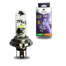 LAMPADA DE LED H4 PARA MOTO OU CARRO 8000K CAVALINHO EFEITO XENON AZUL ORIGINAL STALLION CAVALINHO
