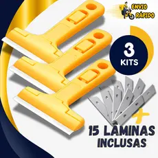 Kit Raspador Multiuso De Vidro Azulejo Piso Estilete Chão Plano Tintas Cerâmica