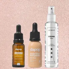 Kit Blindagem Poderosa 15ml Dapop + Base Fluída Basiquinha Dapop + Bruma Fixadora Matte Lady Beauty
