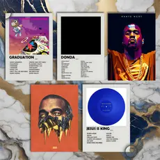 Quadro Decorativo Placas Kanye West Quadro Discografia Album em MDF 30x20cm Full HD