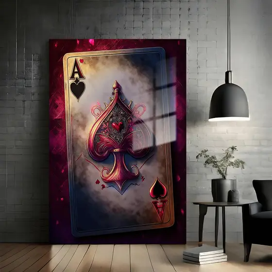 Quadro Decorativo Grande Carta Baralho Ás De copas Moderno Sala Quarto
