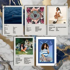 Quadro Decorativo Placas SZA Quadro Discografia Album em MDF 30x20cm Full HD