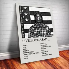 Quadro Decorativo Placas AAP Rocky Quadro Discografia Album em MDF 30x20cm Full HD