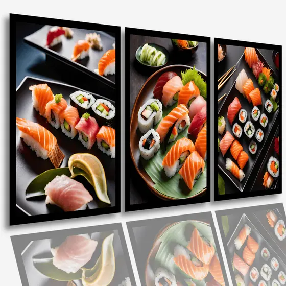 Quadros Decorativos Sushi Comida Japonesa, Oriental, Japonês Cozinha Restaurante