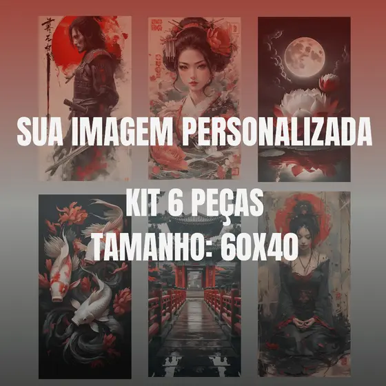 Quadros Decorativos 6 Pçs Personalizado, Sala, Escritório, Quarto