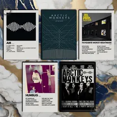 Quadro Decorativo Placas Arctic Monkeys Quadro Discografia Album em MDF 30x20cm Full HD