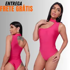 Body Fashion com Bojo e Gola Alta – Modelo Assimétrico Mula Manca Feminino