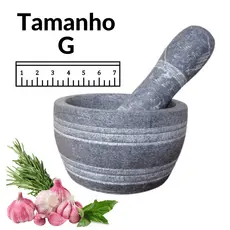 Pilão almofariz G pedra sabão Arte Nativa