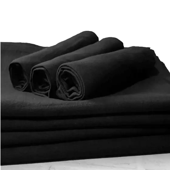 Pano De Prato Preto Grande 41 x 70cm Atacado Liso Copa Cozinha Premium Kit 10 Unidades Com Bainha