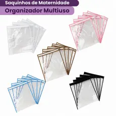 Kit Saco Organizador Maternidade Com Ziper Saquinho De Roupa Bebê Gestante Multiuso Mala Viagem