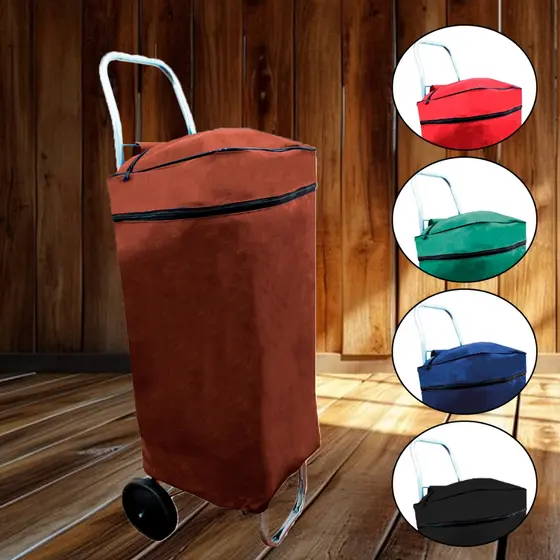 Bolsa Para Carrinho Feira Compras 21L Nylon Sacola Resistente Bolso Com Ziper SEM CARRINHO